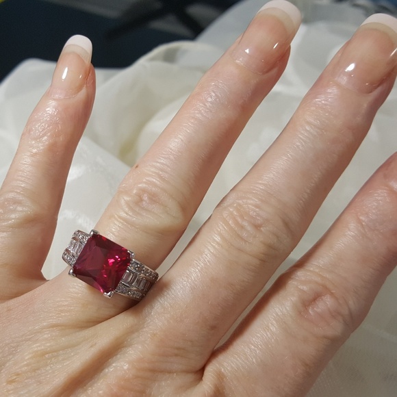Simulated Ruby n White Diamonds - Picture 8 of 8
